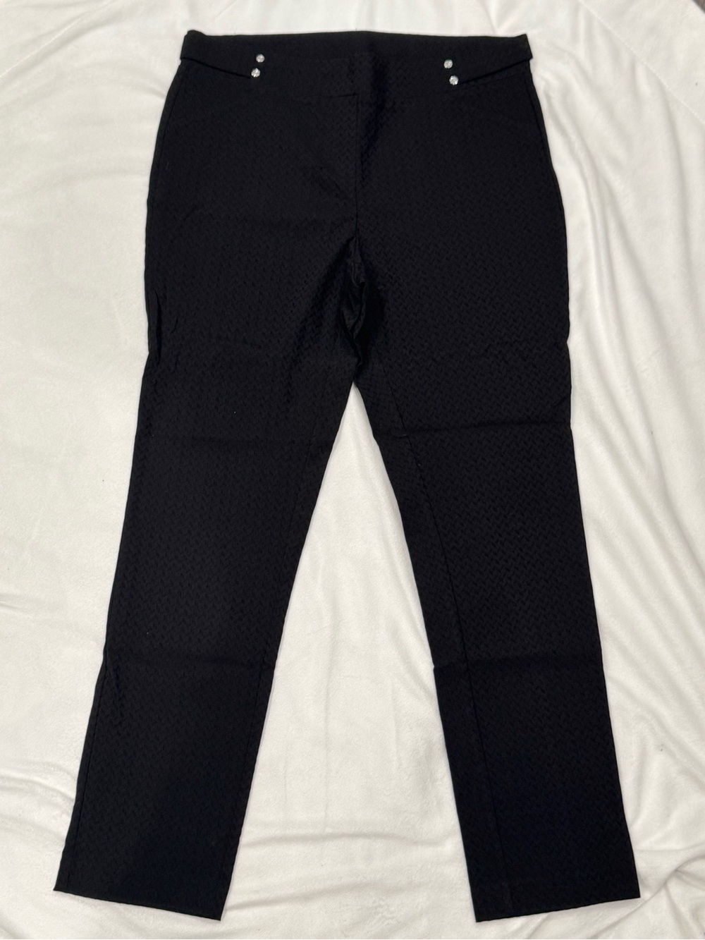 Rafaella Black Textured Comfort Pants